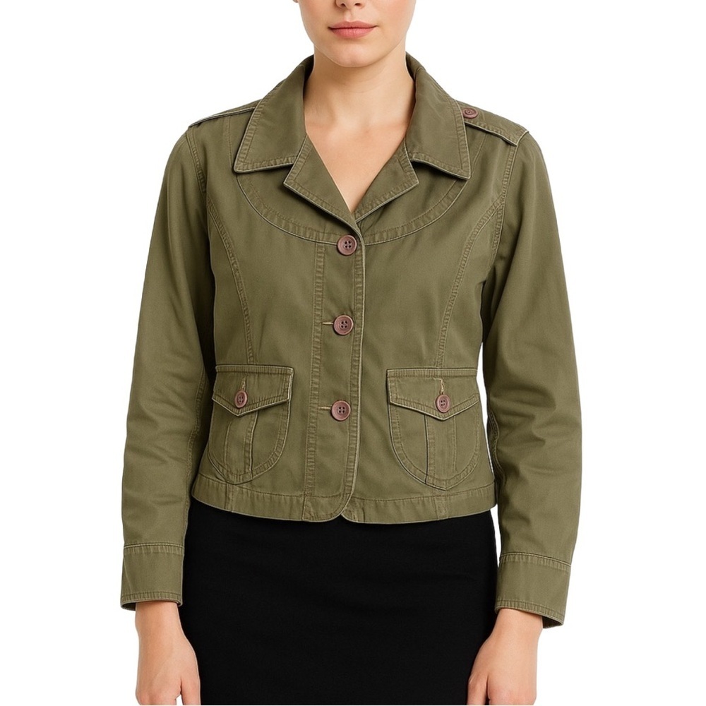 DKNY Jeans Olive Denim Utility Jacket
